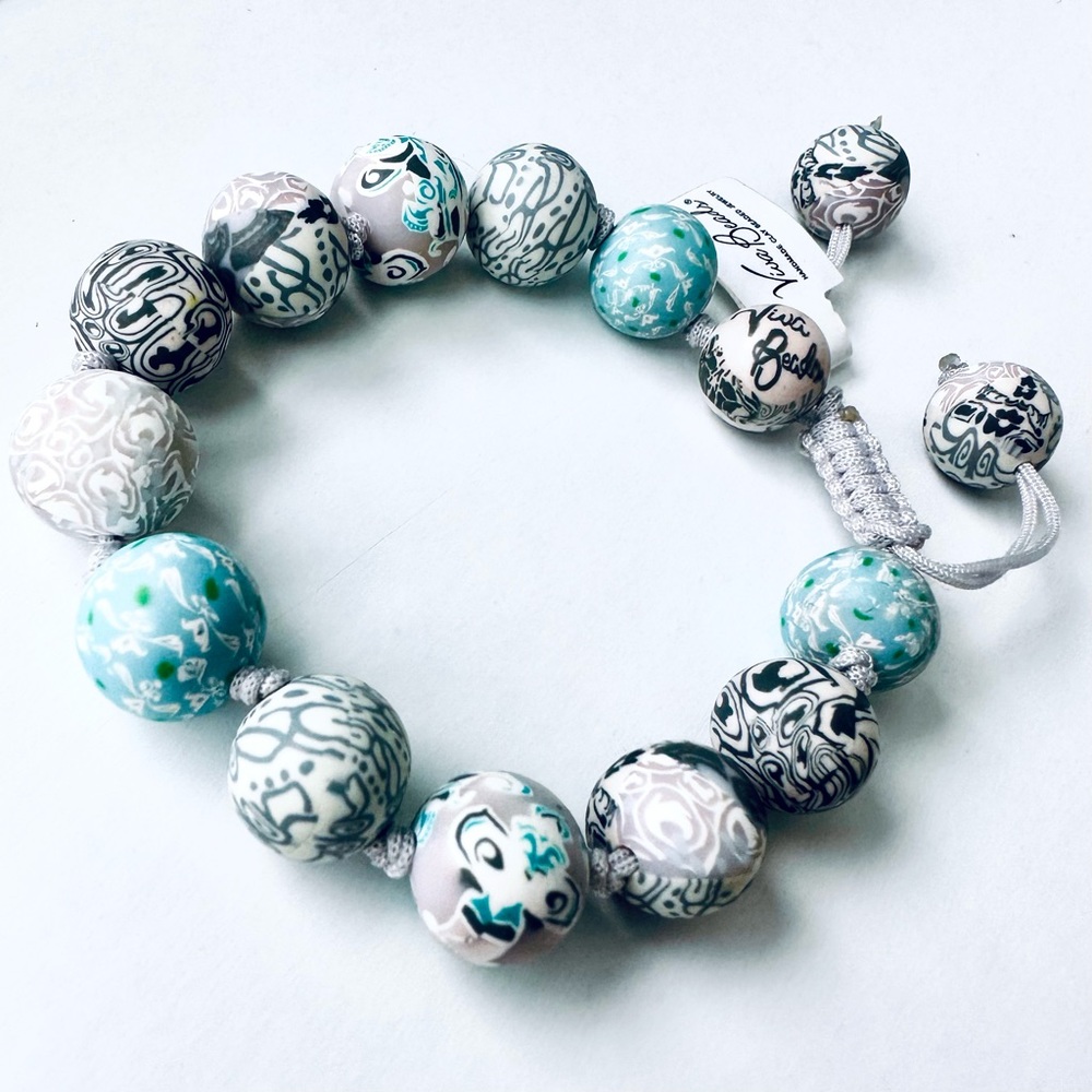 VivaBeads Chunky Tie Handmade Beads Bracelet NWT